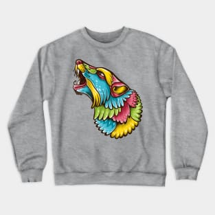 abstract wolf head illustration Crewneck Sweatshirt